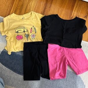 Cat & Jack Black, Yellow & Pink Kids' Casual Tee and Shorts Set